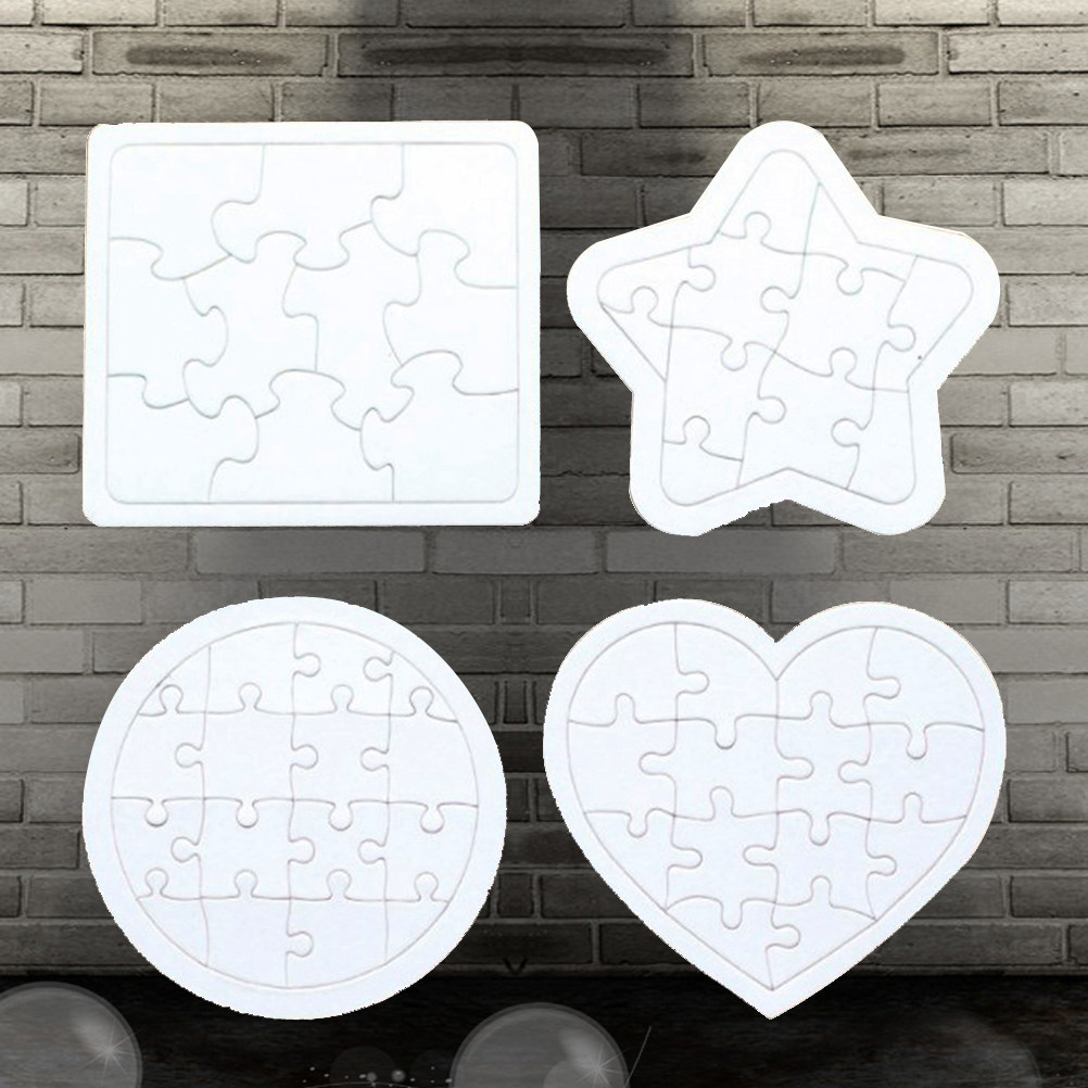 4개입 빈 조각 퍼즐 어린이 창의력 학습 도구 그림 그 - Puzzle Blank White 리뷰 및 가격