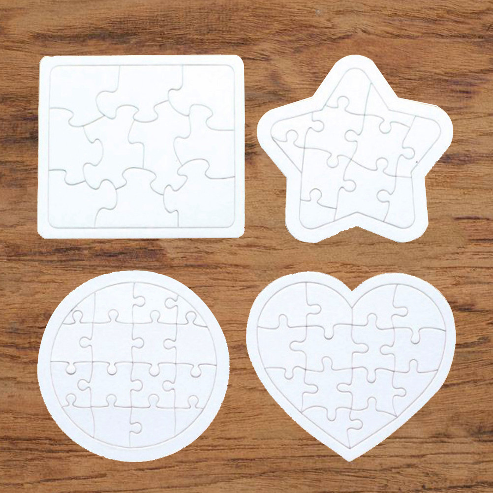 4개입 빈 조각 퍼즐 어린이 창의력 학습 도구 그림 그 - Puzzle Blank White 리뷰 및 가격